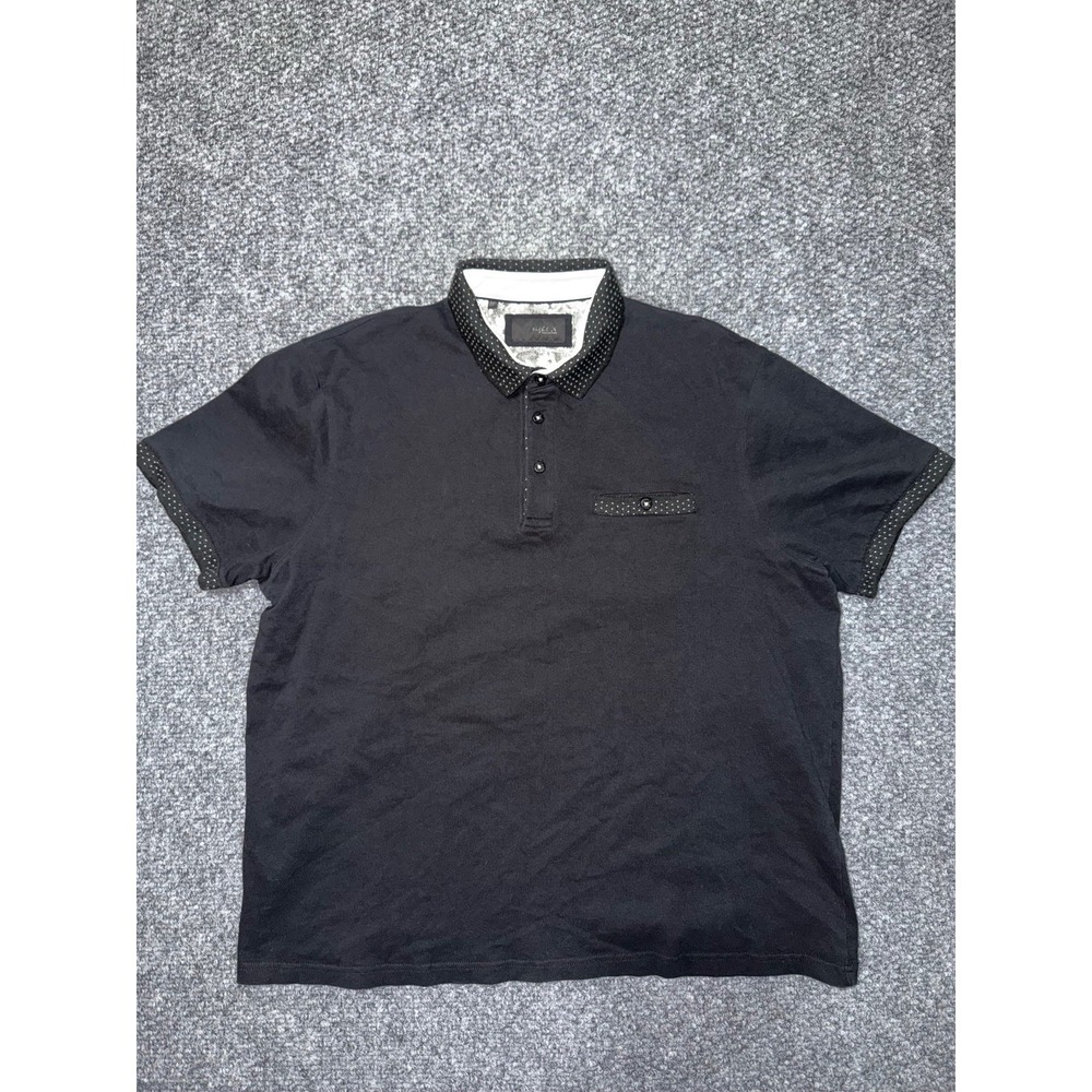 Eight-X‎ Premium Black Short Sleeve Polo with Polka Dot Trim XXL